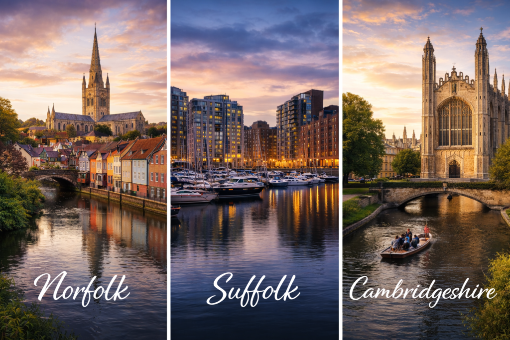 Areas We Cover Norfolk, Suffolk, Cambridgeshire